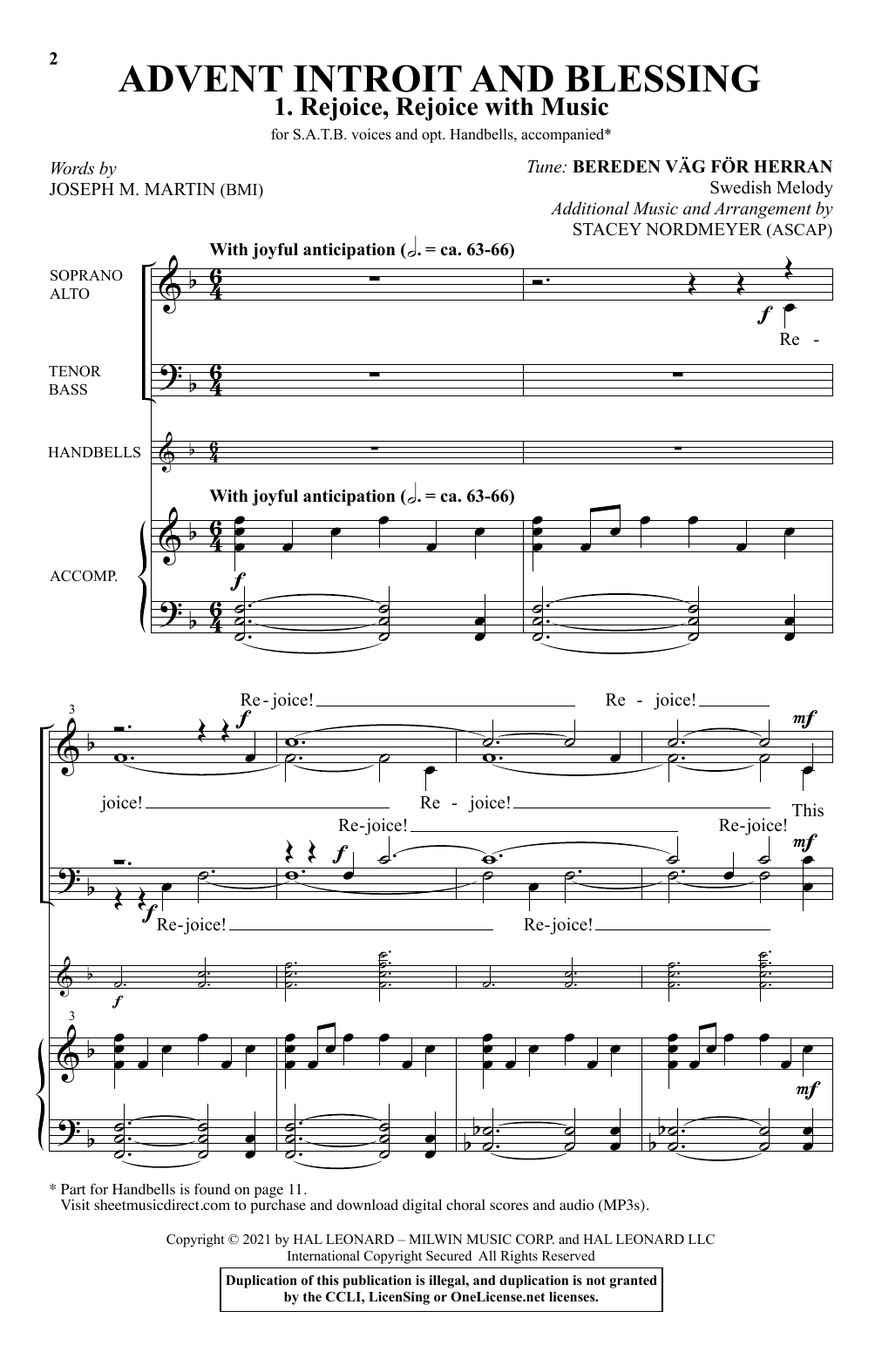 Joseph M. Martin Advent Introit And Blessing (arr. Stacey Nordmeyer) sheet music notes and chords arranged for SATB Choir