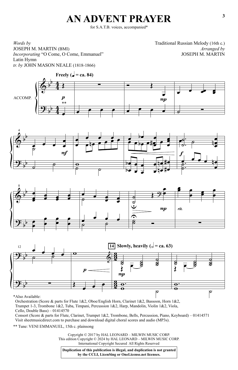 Joseph M. Martin An Advent Prayer sheet music notes and chords arranged for SATB Choir
