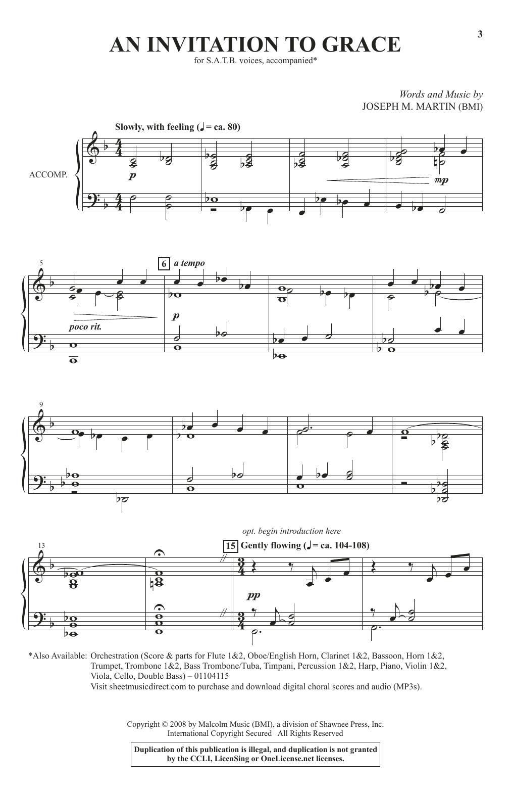 Joseph M. Martin An Invitation To Grace sheet music notes and chords arranged for SATB Choir