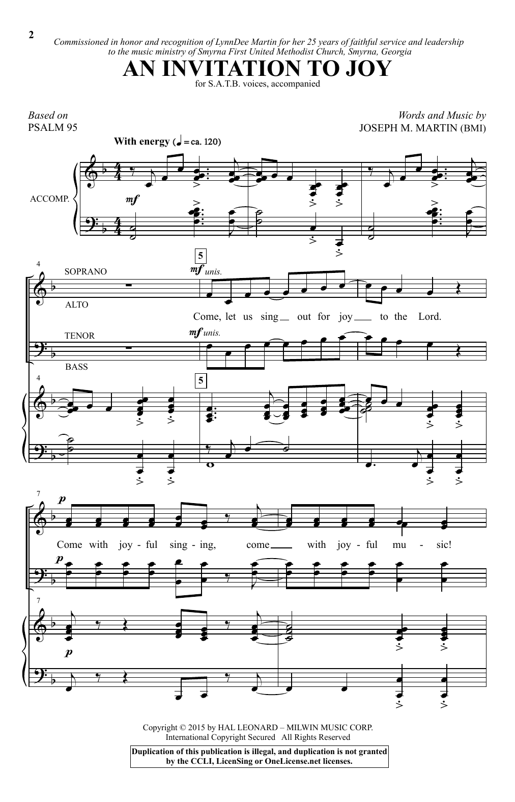 Joseph M. Martin An Invitation To Joy sheet music notes and chords arranged for SATB Choir