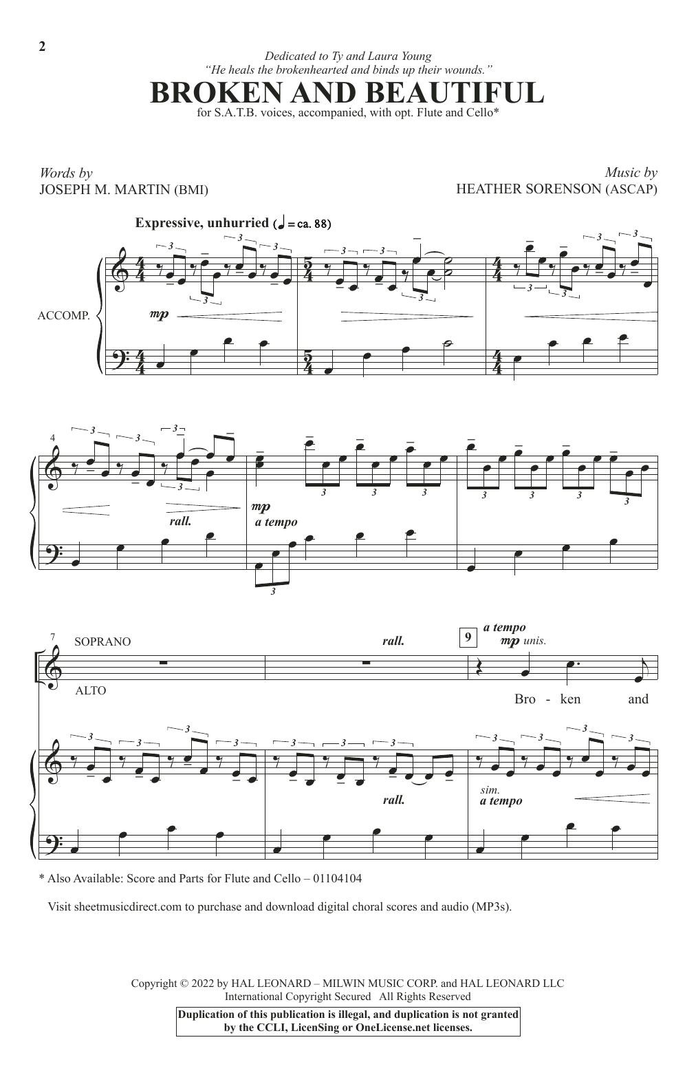 Joseph M. Martin and Heather Sorenson Broken And Beautiful sheet music notes and chords arranged for SATB Choir