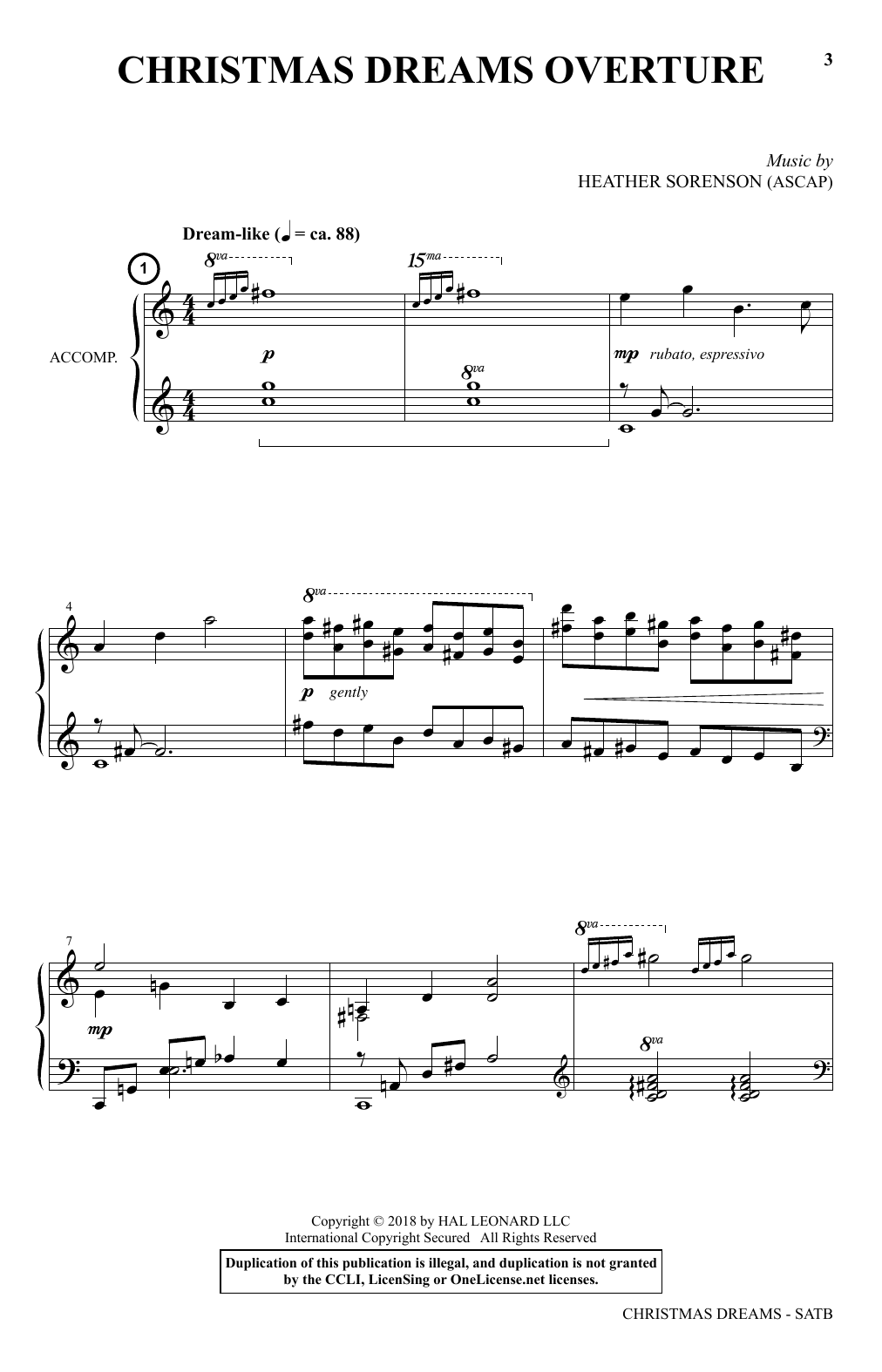 Joseph M. Martin and Heather Sorenson Christmas Dreams (A Cantata) sheet music notes and chords arranged for SATB Choir