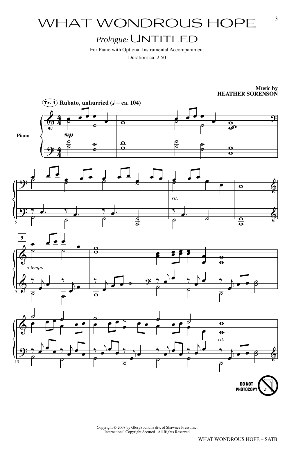 Joseph M. Martin and Heather Sorenson What Wondrous Hope (A Service of Promise, Grace and Life) sheet music notes and chords arranged for SATB Choir