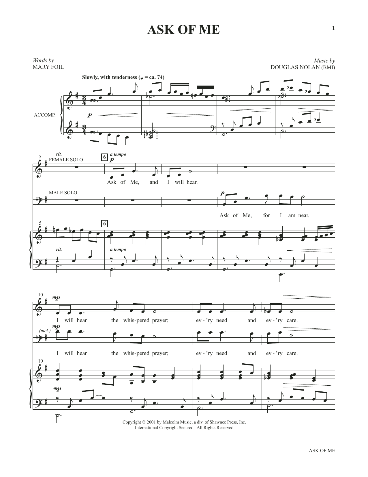 Joseph M. Martin Ask Of Me (from Voices Together: Duets for Sanctuary Singers) sheet music notes and chords arranged for Vocal Duet