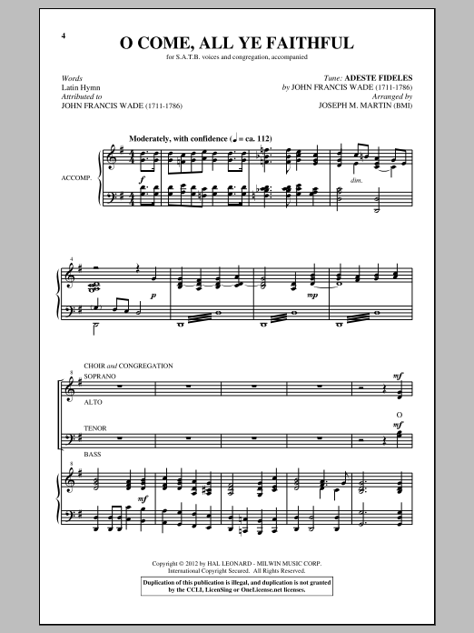 Joseph M. Martin Carols For Choir And Congregation (Collection) sheet music notes and chords arranged for SATB Choir