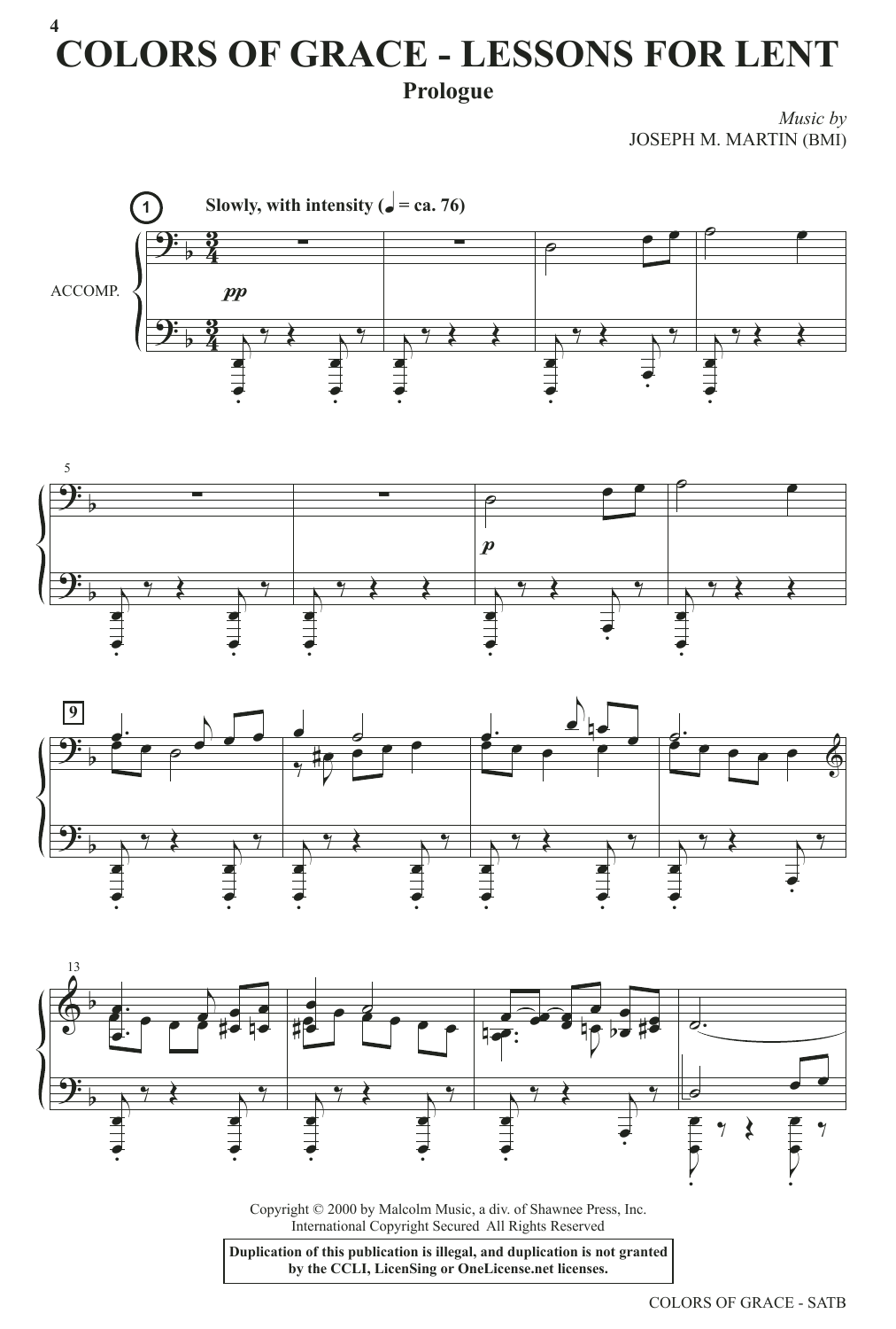 Joseph M. Martin Colors of Grace - Lessons for Lent (New Edition) sheet music notes and chords arranged for SATB Choir