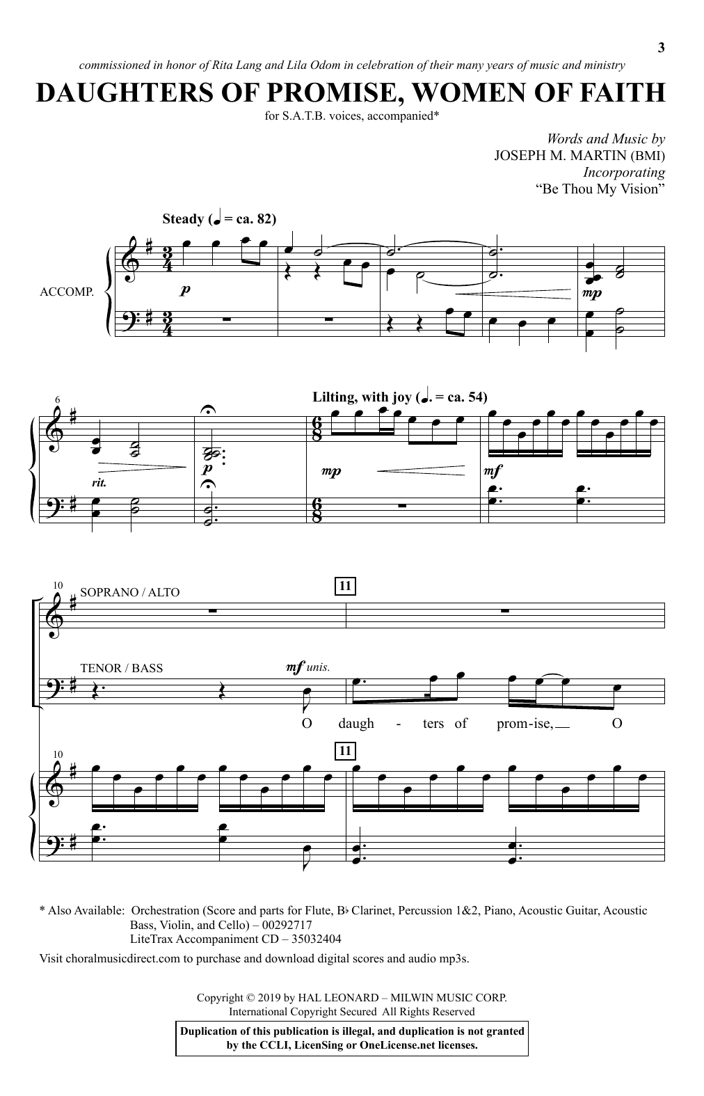 Joseph M. Martin Daughters Of Promise, Women Of Faith sheet music notes and chords arranged for SATB Choir