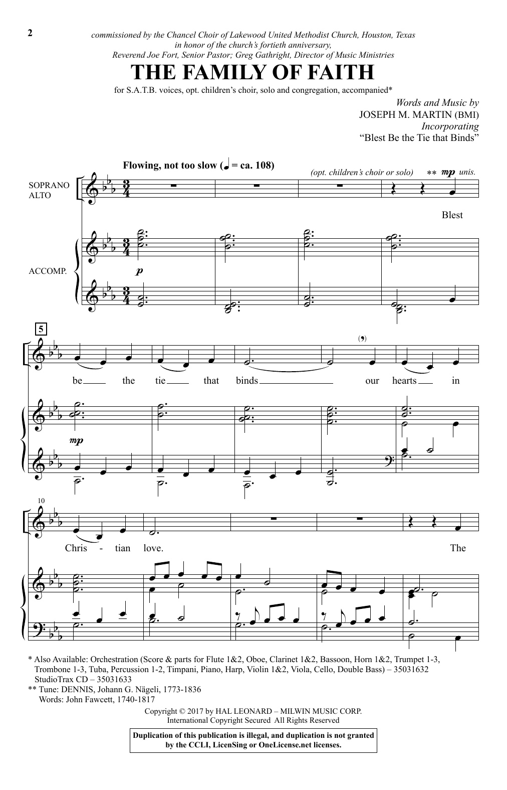 Joseph M. Martin Family Of Faith sheet music notes and chords arranged for SATB Choir