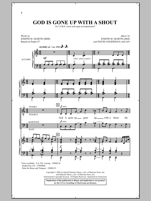 Joseph M. Martin God Is Gone Up With A Shout sheet music notes and chords arranged for TTBB Choir