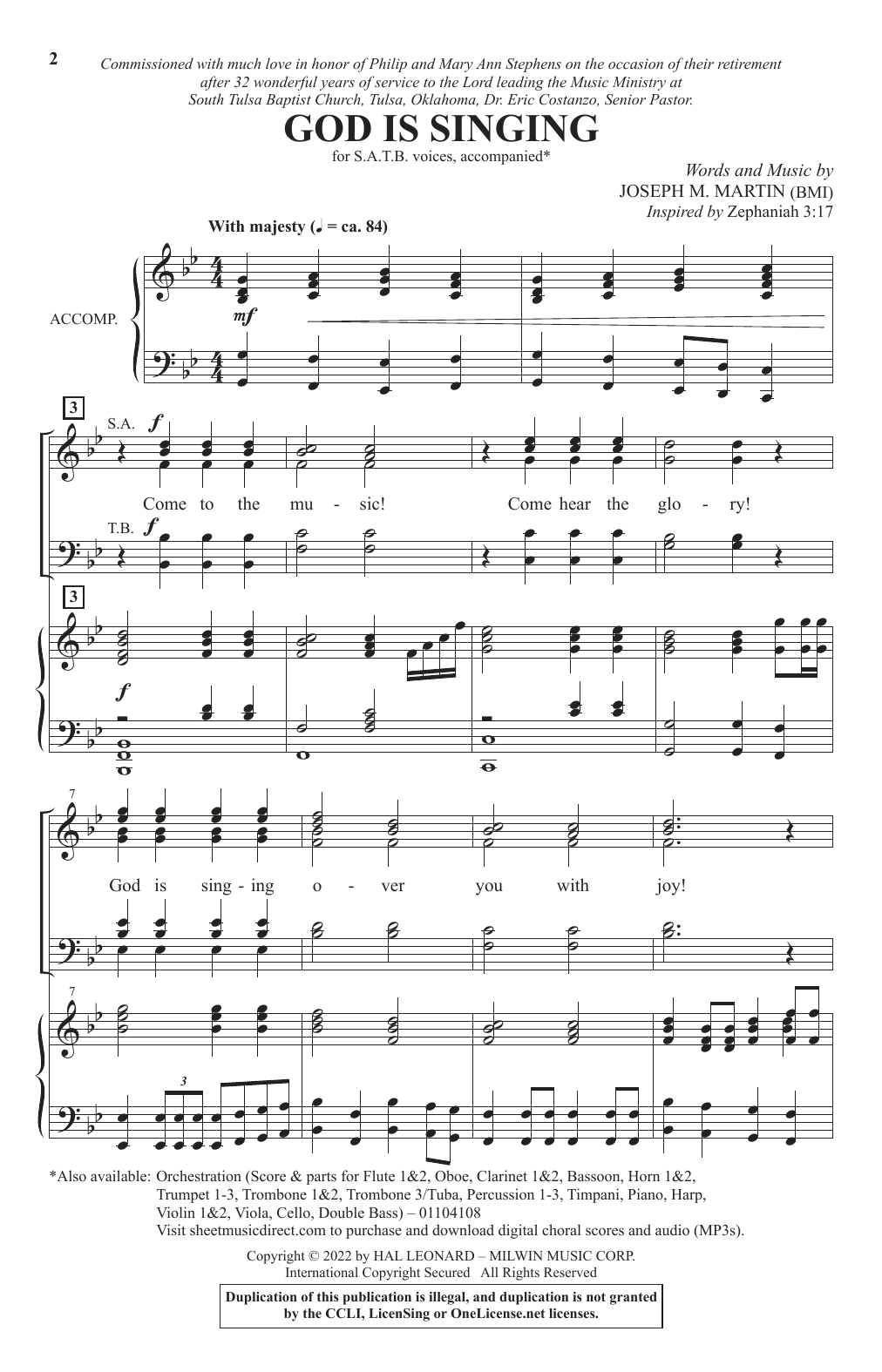 Joseph M. Martin God Is Singing sheet music notes and chords arranged for SATB Choir