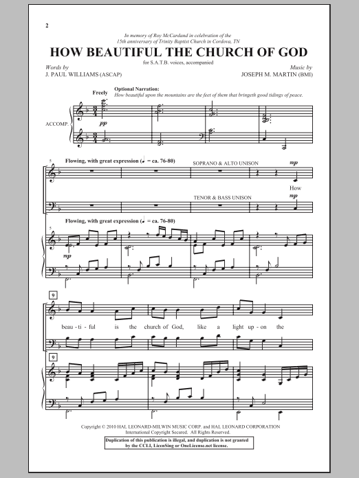 Joseph M. Martin How Beautiful The Church Of God sheet music notes and chords arranged for SATB Choir