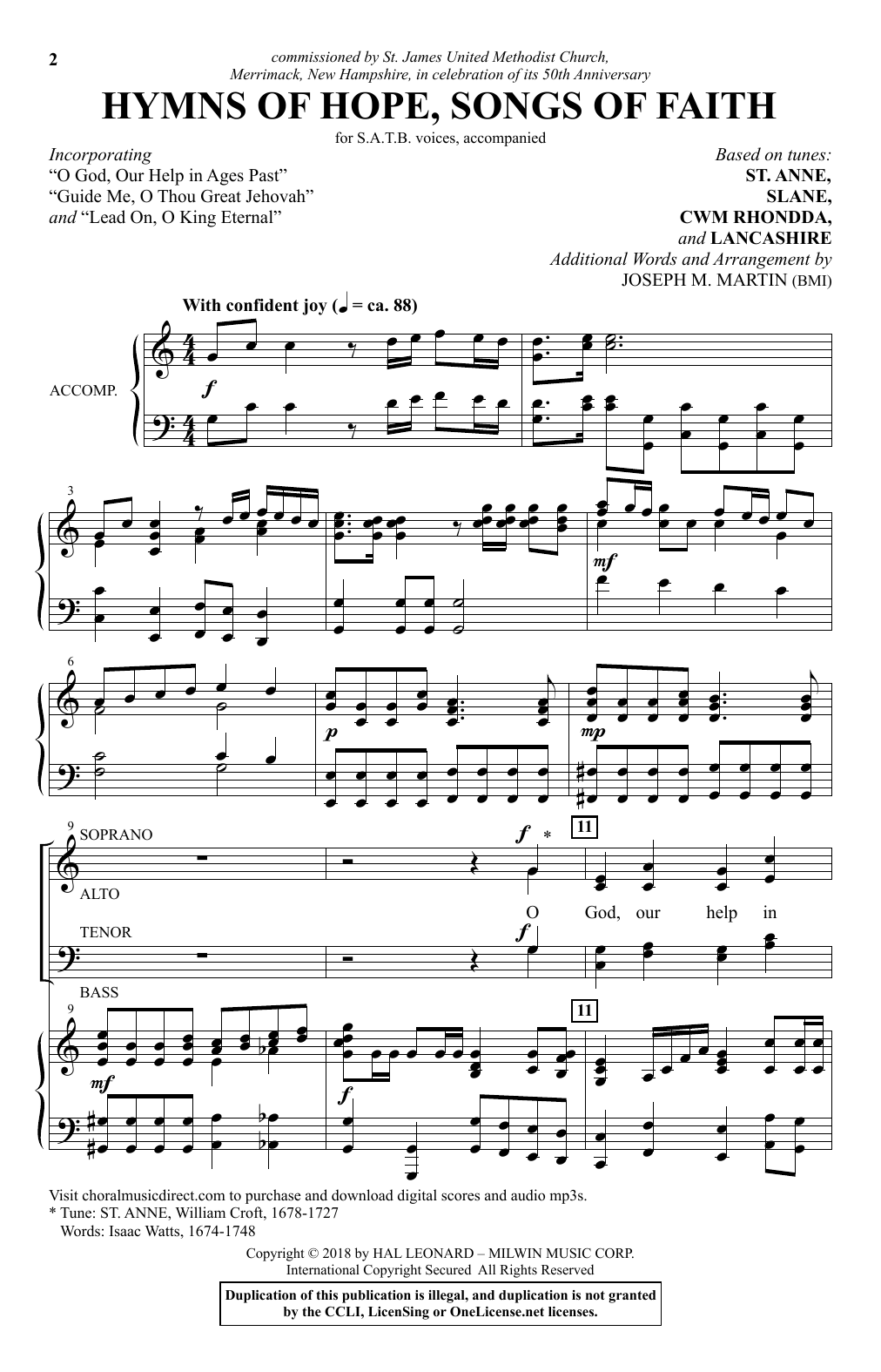 Joseph M. Martin Hymns Of Hope, Songs Of Faith sheet music notes and chords arranged for SATB Choir