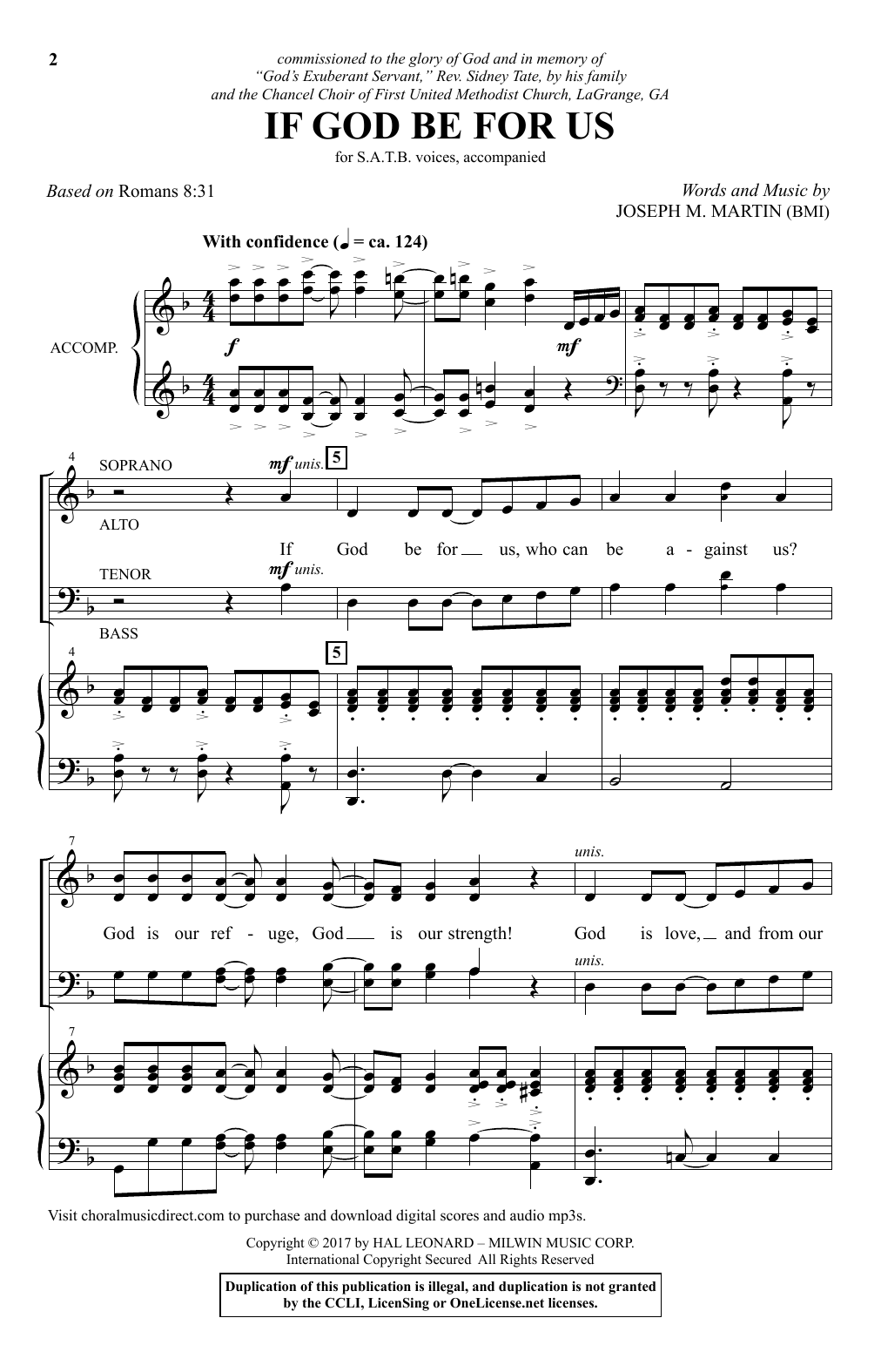 Joseph M. Martin If God Be For Us sheet music notes and chords arranged for SATB Choir