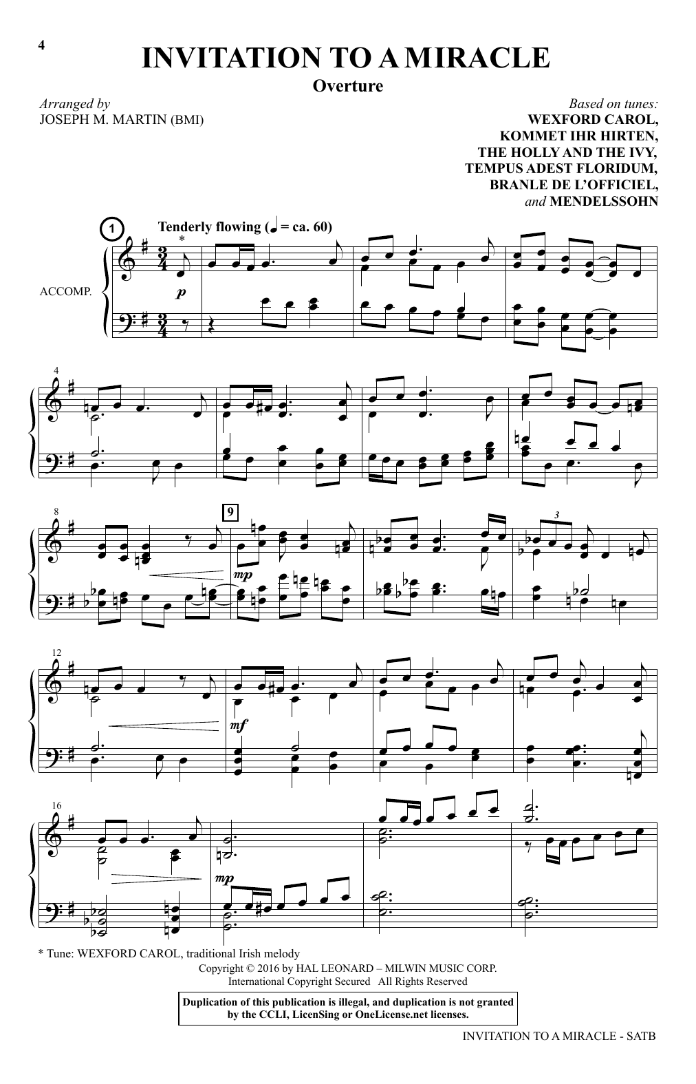 Joseph M. Martin Invitation To A Miracle sheet music notes and chords arranged for SATB Choir