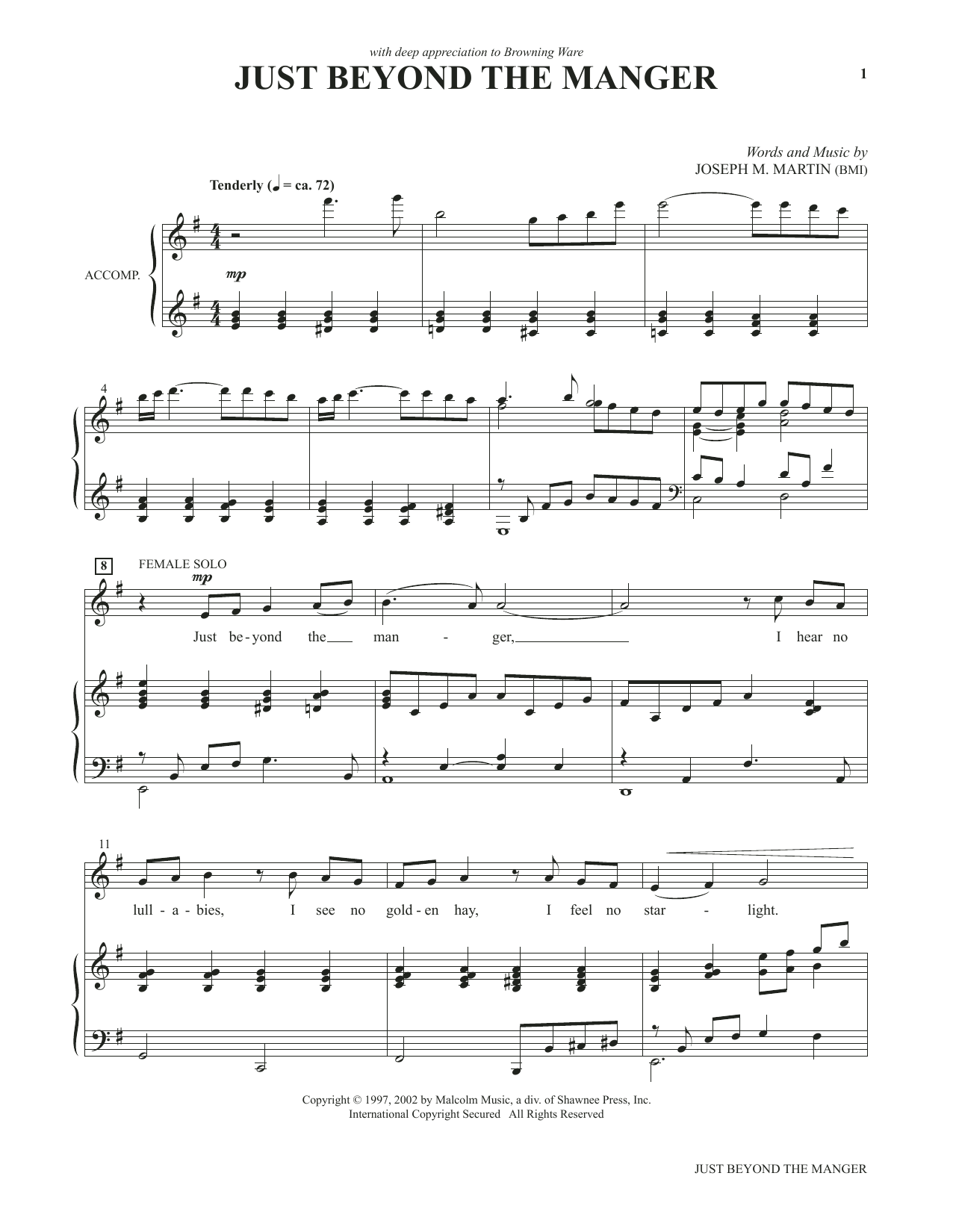 Joseph M. Martin Just Beyond The Manger (from Voices Together: Duets for Sanctuary Singers) sheet music notes and chords arranged for Vocal Duet