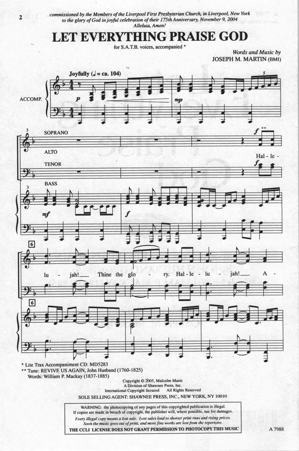 Joseph M. Martin Let Everything Praise God sheet music notes and chords arranged for SATB Choir