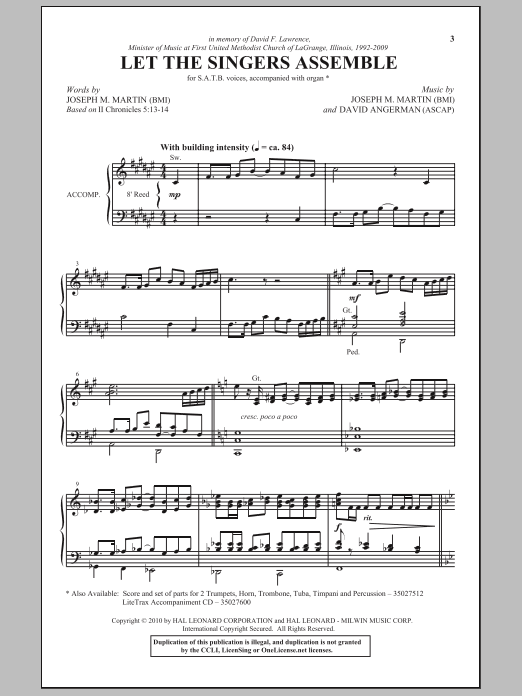 Joseph M. Martin Let The Singers Assemble sheet music notes and chords arranged for SATB Choir