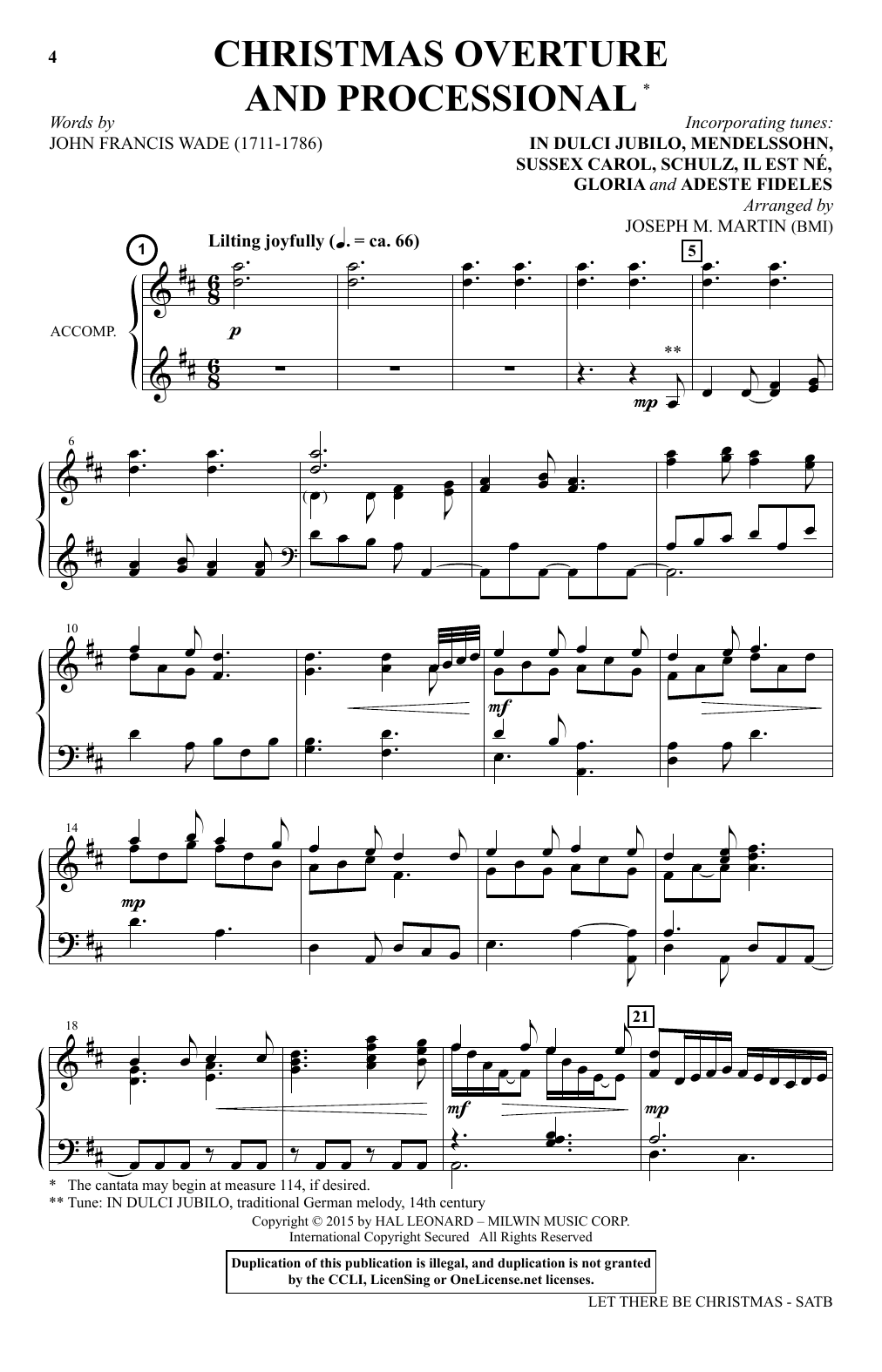 Joseph M. Martin Let There Be Christmas sheet music notes and chords arranged for SAB Choir