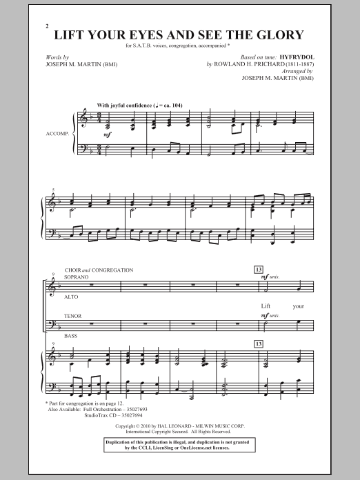 Joseph M. Martin Lift Your Eyes And See The Glory sheet music notes and chords arranged for SATB Choir