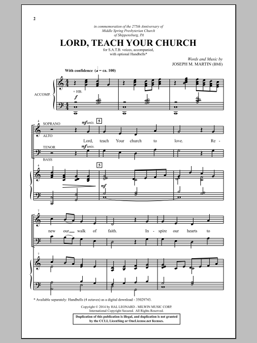 Joseph M. Martin Lord, Teach Your Church sheet music notes and chords arranged for SATB Choir