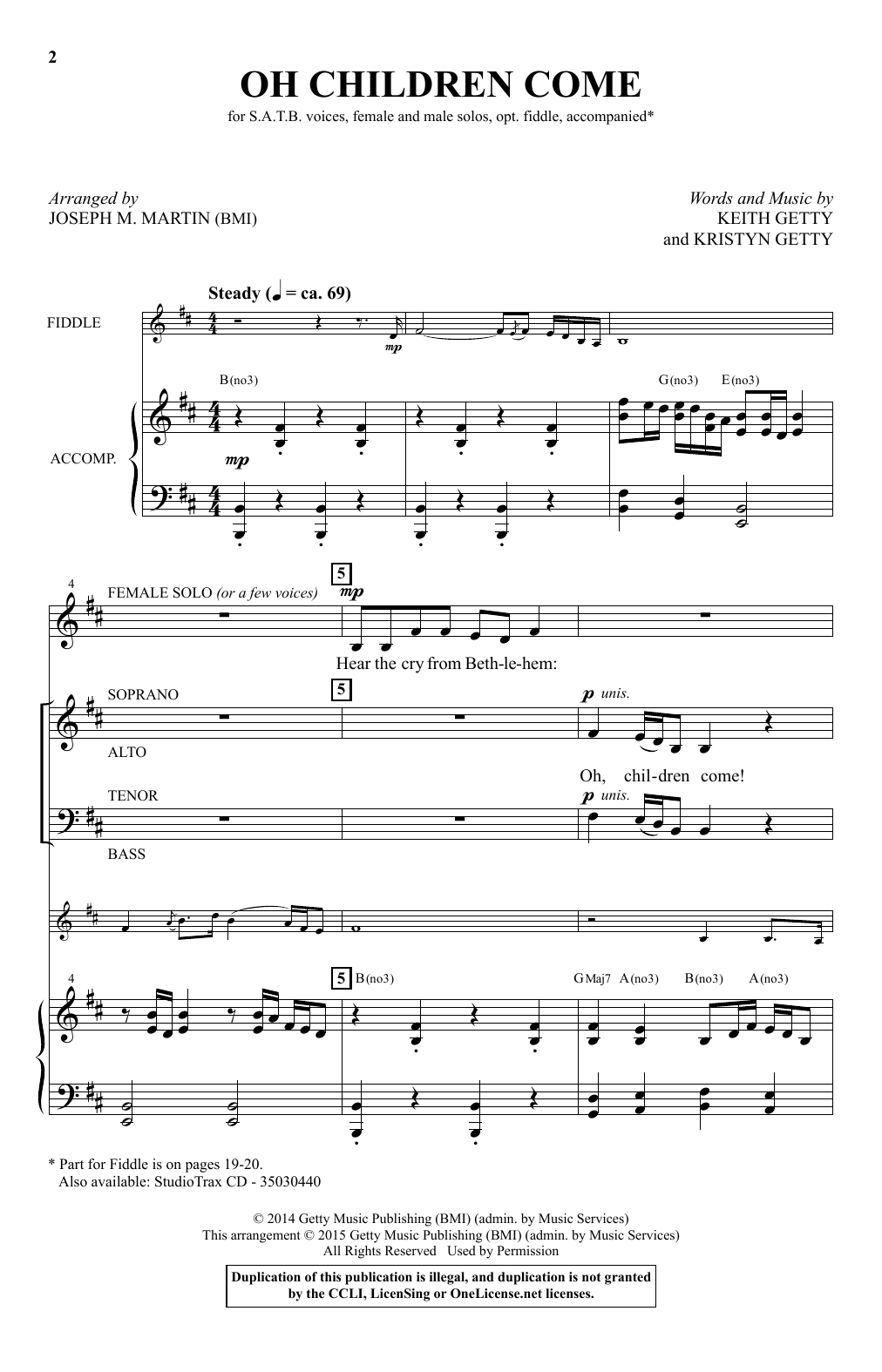Joseph M. Martin Oh Children Come sheet music notes and chords arranged for SATB Choir