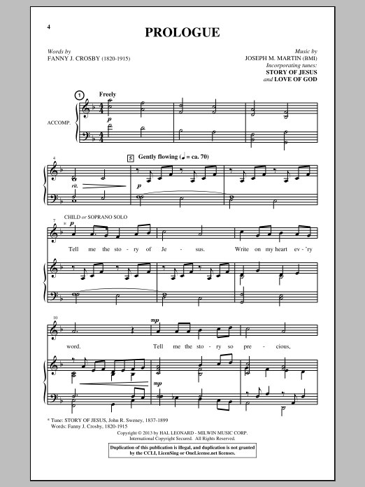 Joseph M. Martin Prologue sheet music notes and chords arranged for SATB Choir