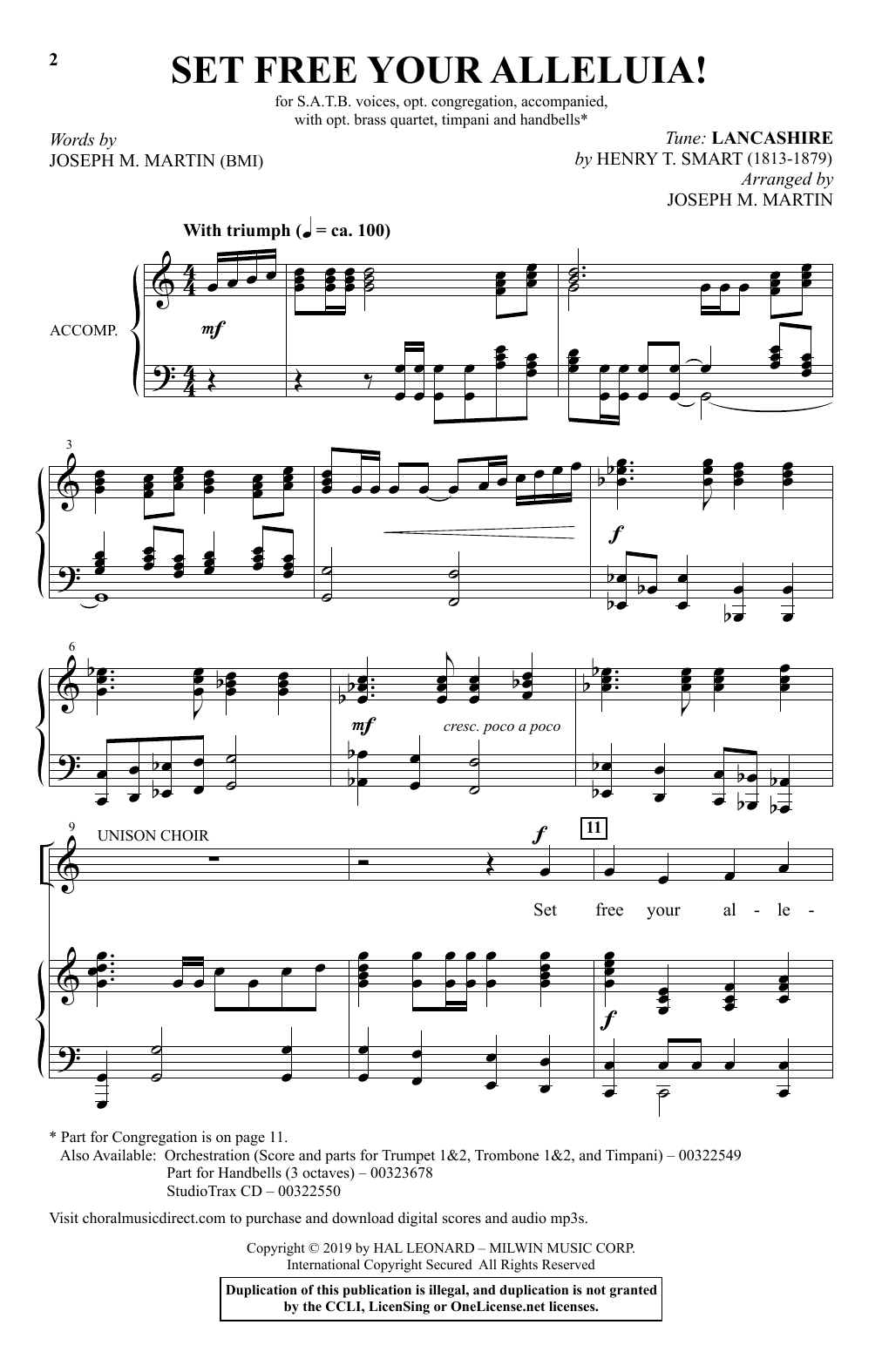 Joseph M. Martin Set Free Your Alleluia! sheet music notes and chords arranged for SATB Choir
