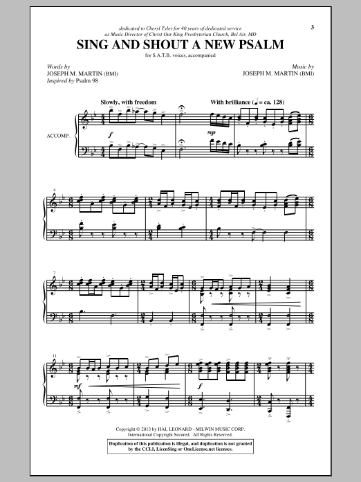 Joseph M. Martin Sing And Shout A New Psalm sheet music notes and chords arranged for SATB Choir