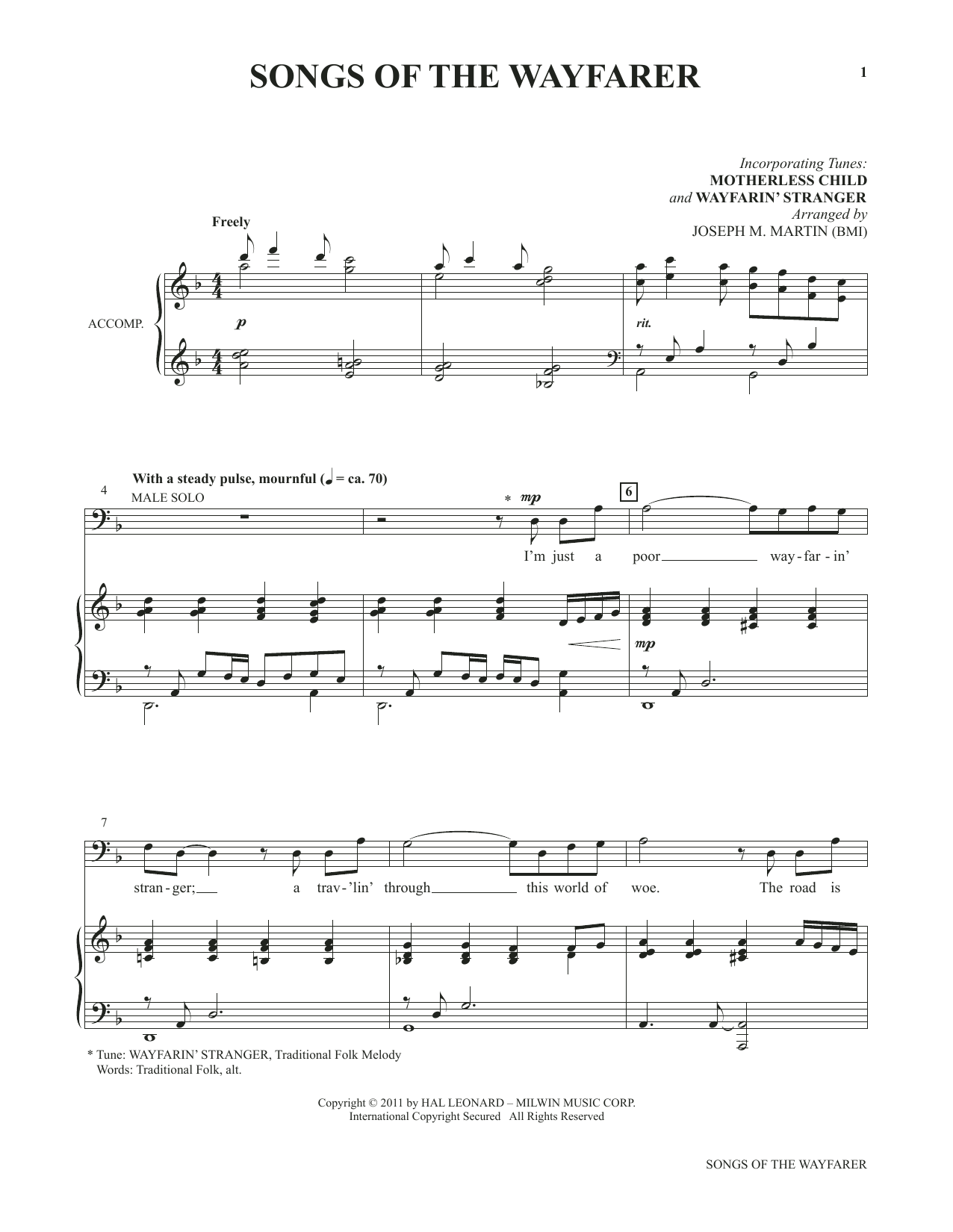 Joseph M. Martin Songs Of The Wayfarer (from Voices Together: Duets for Sanctuary Singers) sheet music notes and chords arranged for Vocal Duet