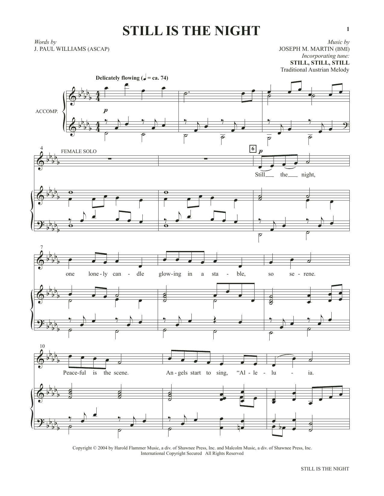 Joseph M. Martin Still Is The Night (from Voices Together: Duets for Sanctuary Singers) sheet music notes and chords arranged for Vocal Duet