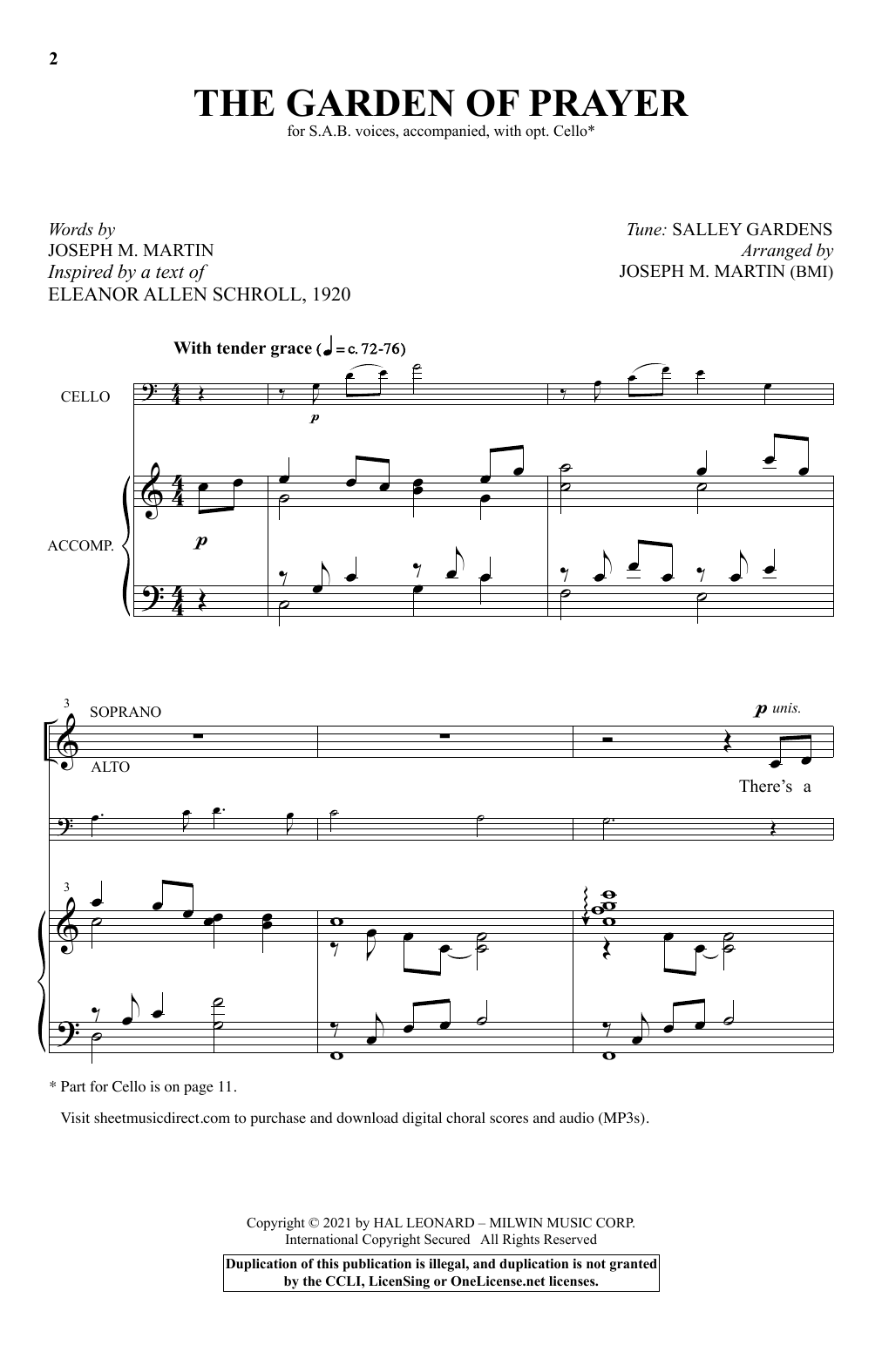 Joseph M. Martin The Garden Of Prayer sheet music notes and chords arranged for SAB Choir