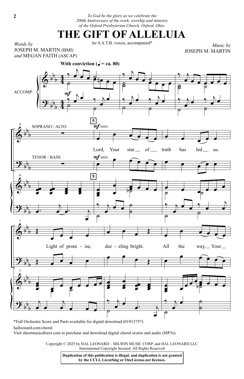 Joseph M. Martin The Gift Of Alleluia sheet music notes and chords arranged for SATB Choir