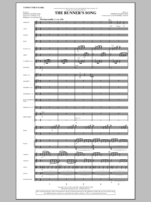 Joseph M. Martin The Runner's Song - Full Score sheet music notes and chords arranged for Choir Instrumental Pak