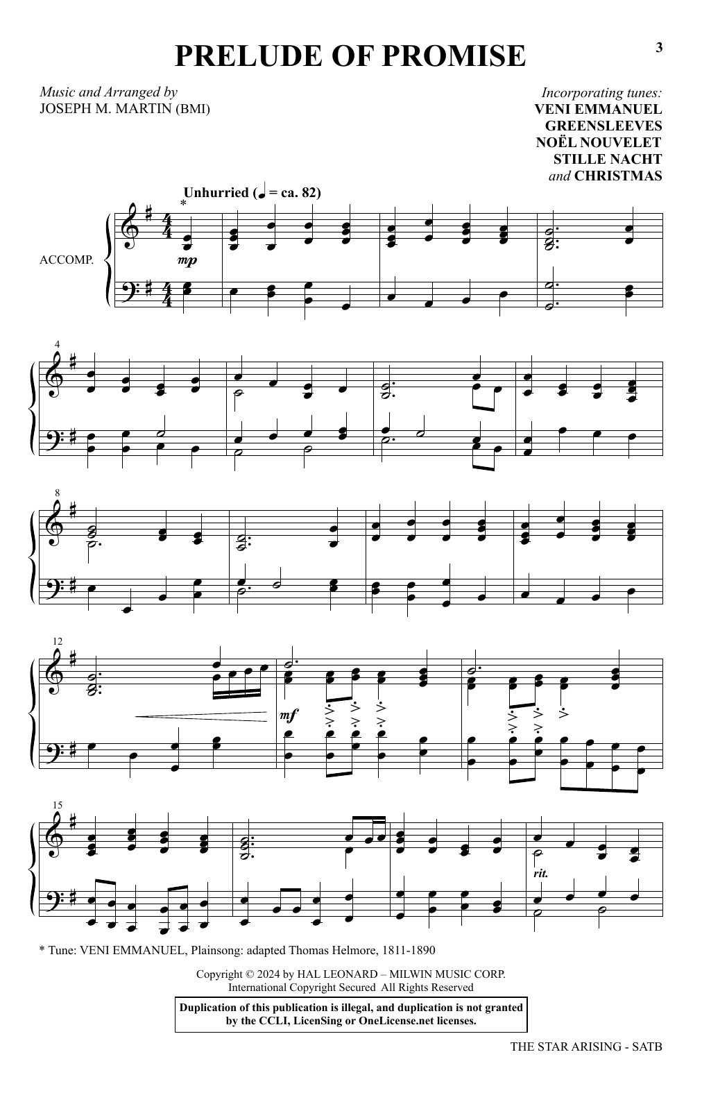 Joseph M. Martin The Star Arising: A Cantata For Christmas sheet music notes and chords arranged for SATB Choir