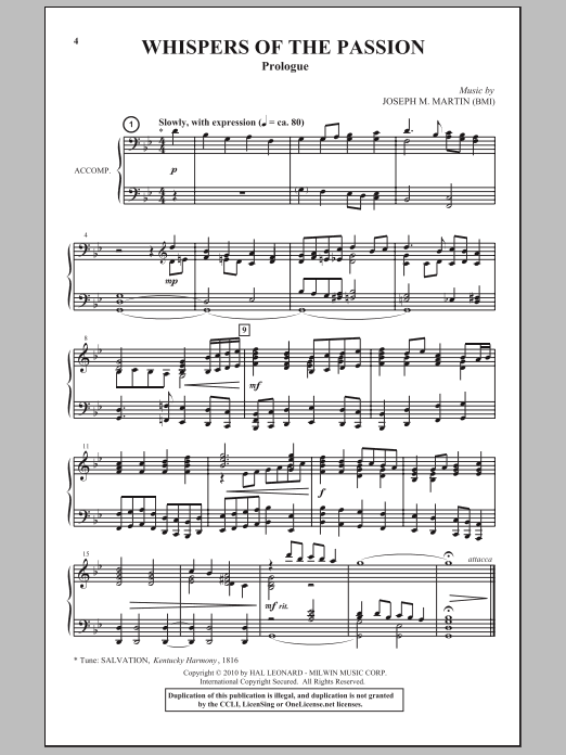 Joseph M. Martin Whispers Of The Passion sheet music notes and chords arranged for SATB Choir