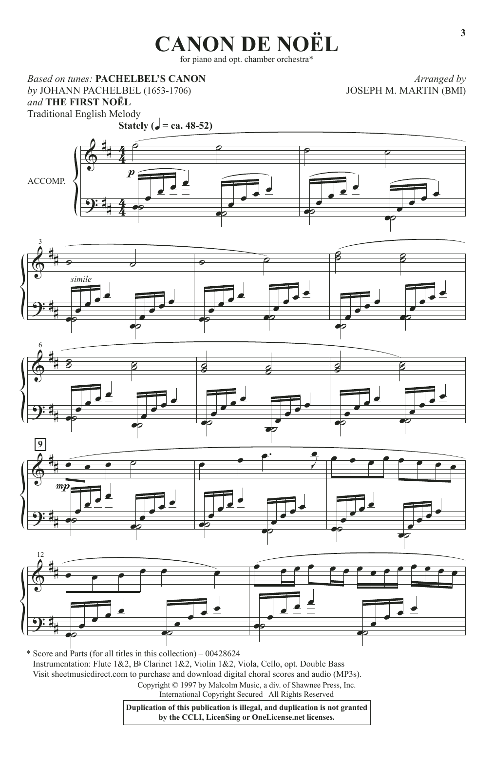 Joseph Martin Christmas Classique sheet music notes and chords arranged for SATB Choir