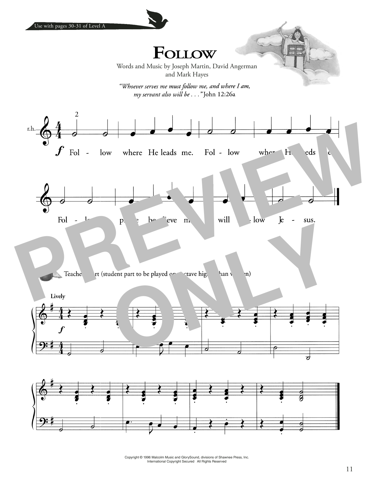 Joseph Martin, David Angerman and Mark Hayes Follow sheet music notes and chords arranged for Piano Method