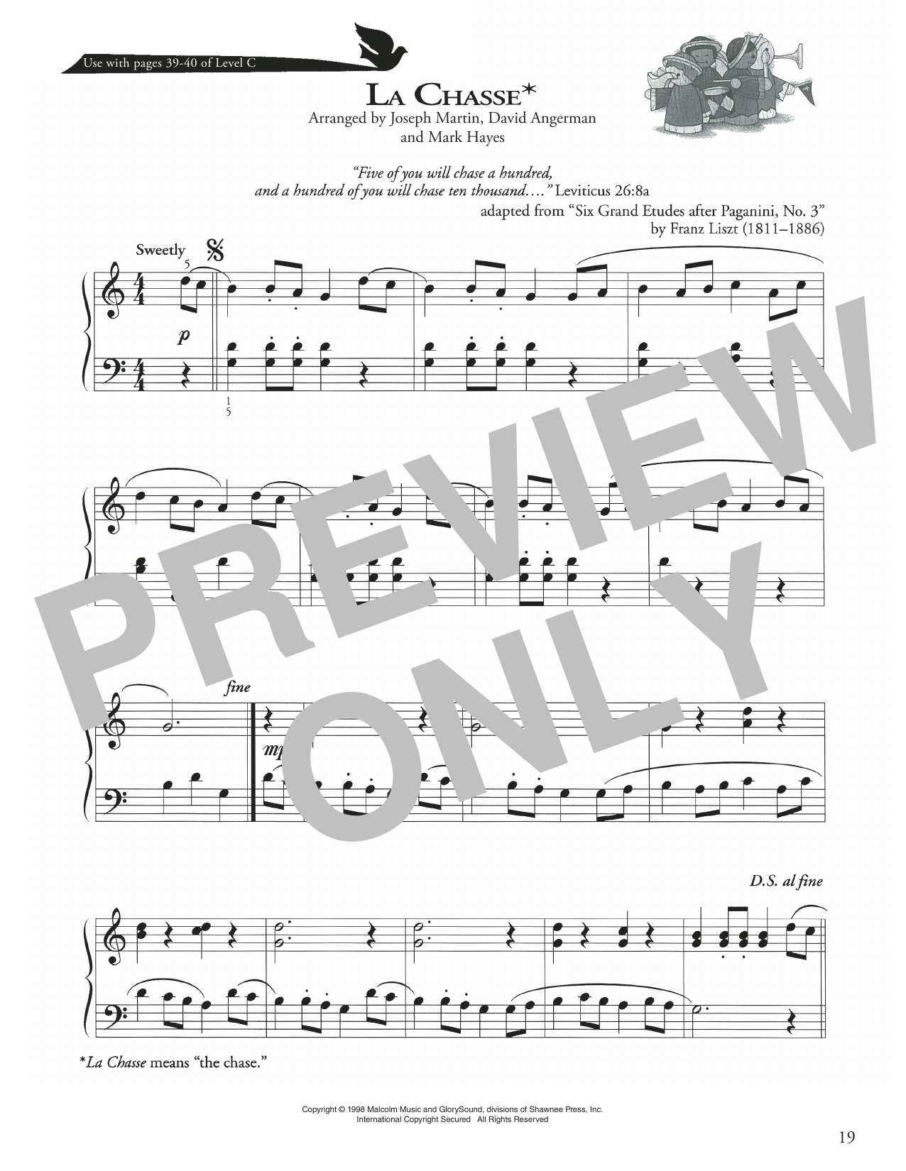 Joseph Martin, David Angerman and Mark Hayes La Chasse sheet music notes and chords arranged for Piano Method