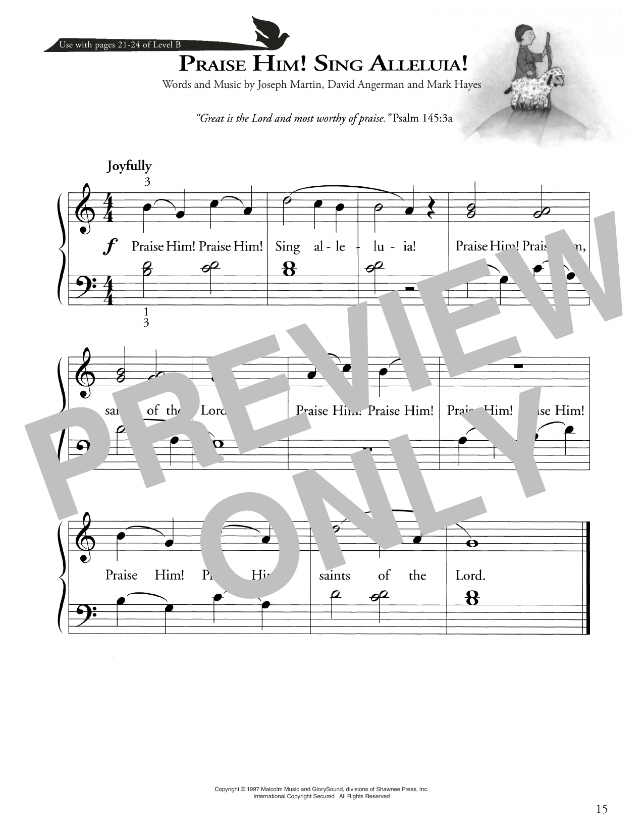 Joseph Martin, David Angerman and Mark Hayes Praise Him! Sing Alleluia! sheet music notes and chords arranged for Piano Method