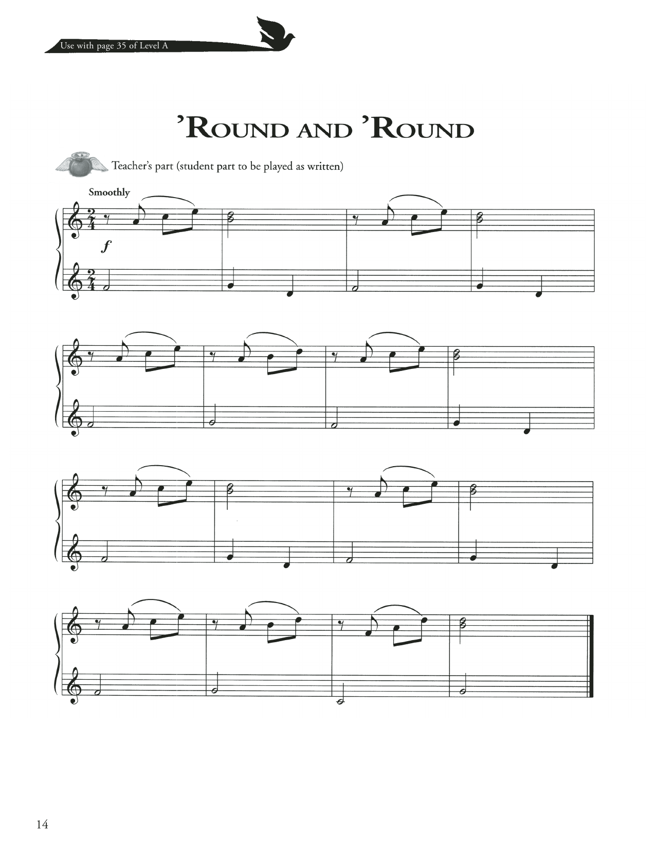 Joseph Martin, David Angerman and Mark Hayes Round And 'Round sheet music notes and chords arranged for Piano Method
