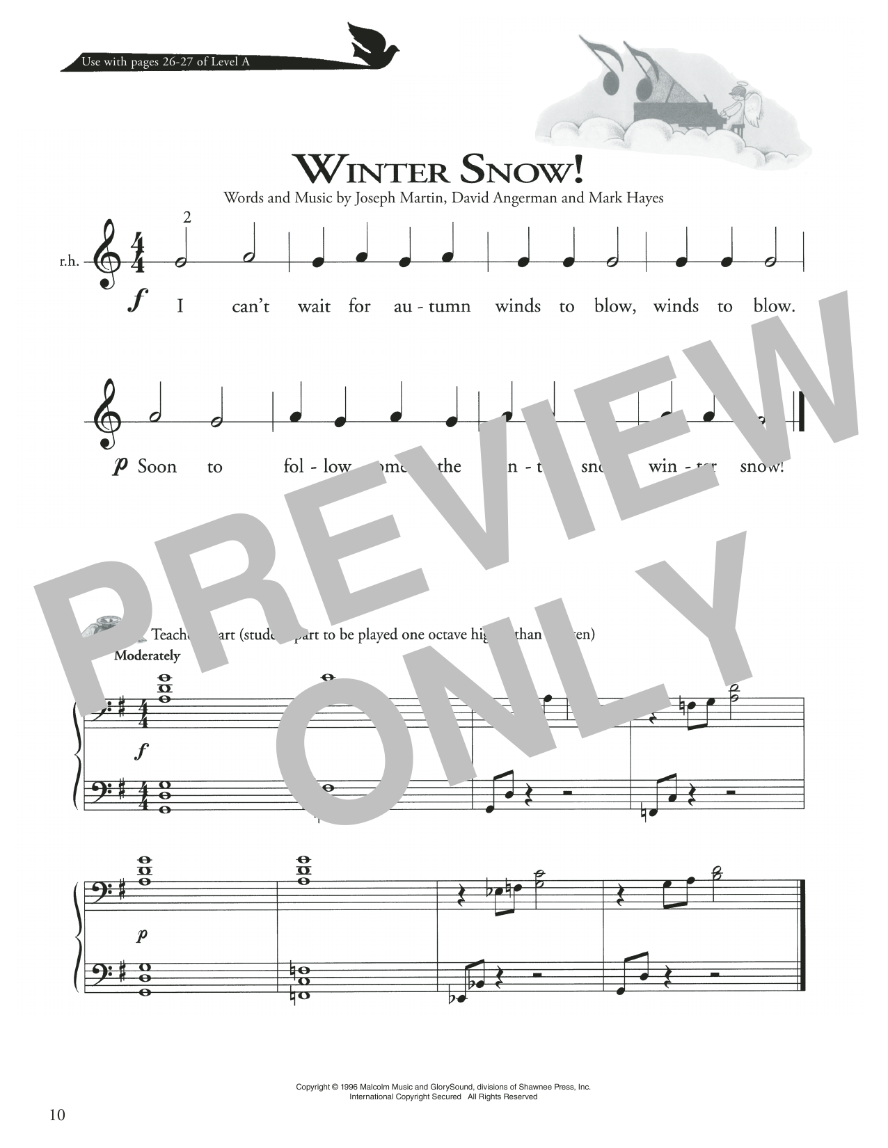 Joseph Martin, David Angerman and Mark Hayes Winter Snow! sheet music notes and chords arranged for Piano Method