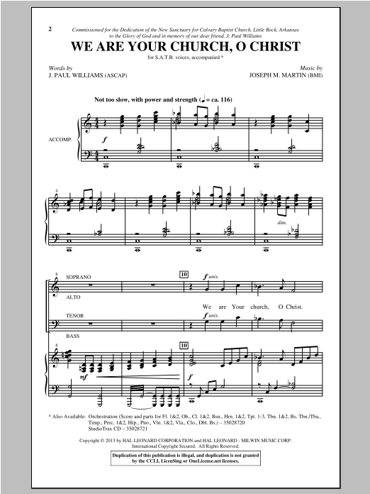 Joseph Martin We Are The Church Of Christ sheet music notes and chords arranged for SATB Choir