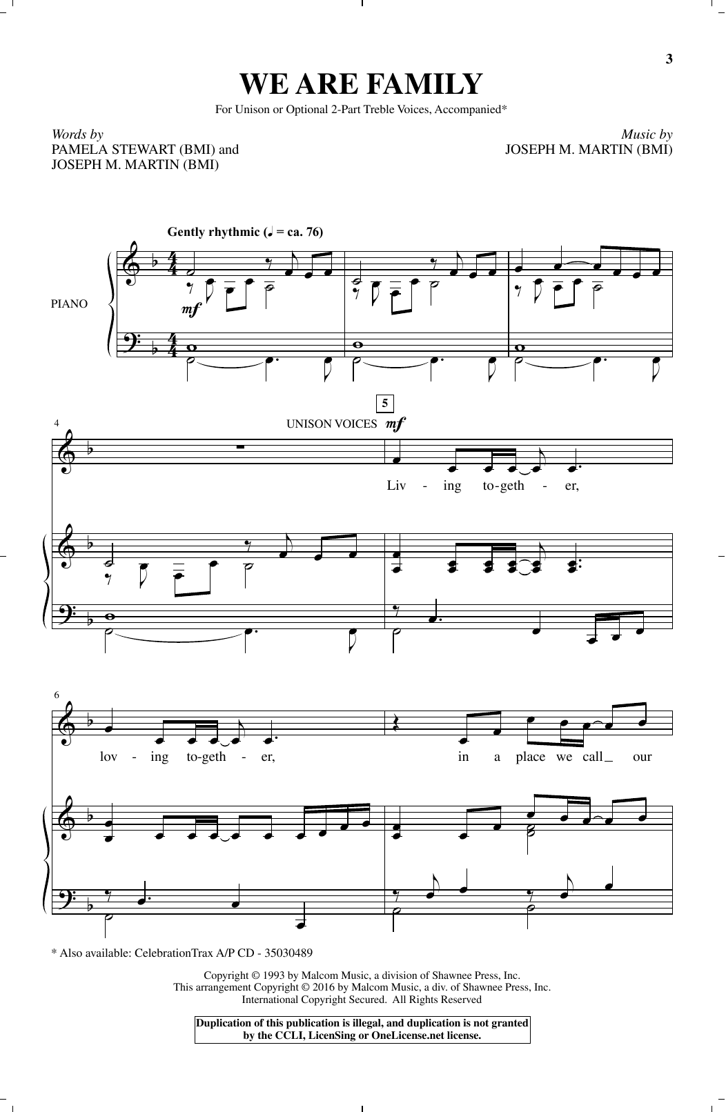 Joseph Martin We're A Family sheet music notes and chords arranged for 2-Part Choir