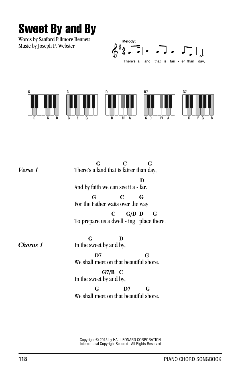 Joseph P. Webster Sweet By And By sheet music notes and chords arranged for Easy Piano