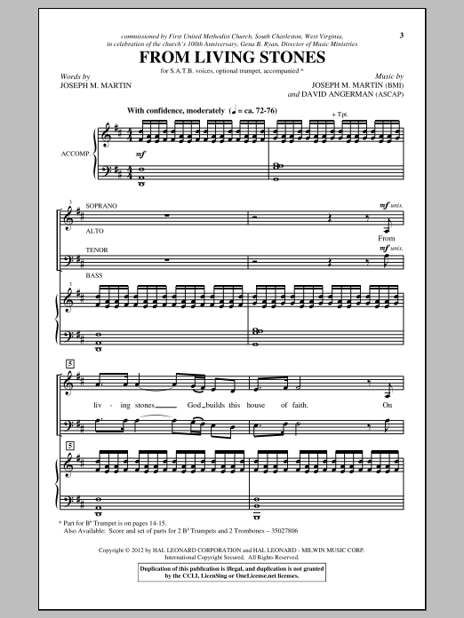 Joseph M. Martin From Living Stones sheet music notes and chords arranged for SATB Choir