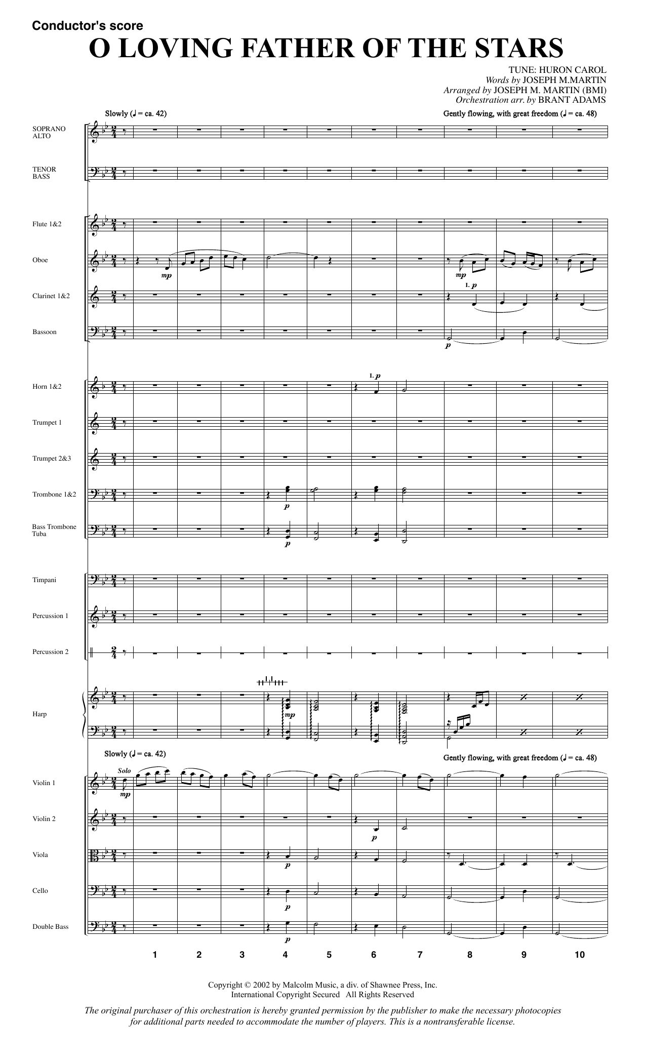 Joseph M. Martin O Loving Father Of The Stars (from Morning Star) - Full Score sheet music notes and chords. Download Printable PDF.