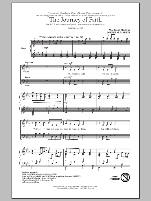 Joseph M. Martin The Journey Of Faith sheet music notes and chords arranged for SATB Choir