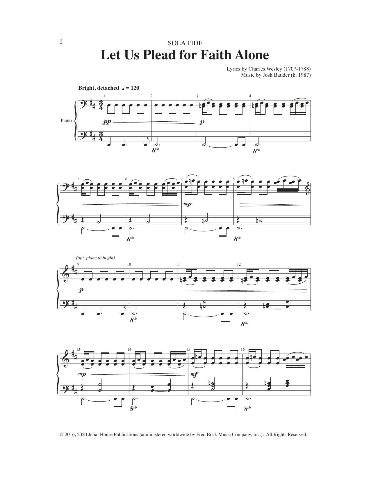 Josh Bauder Let Us Plead For Faith Alone sheet music notes and chords arranged for SATB Choir