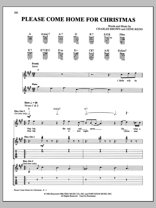 Josh Gracin Please Come Home For Christmas sheet music notes and chords arranged for Guitar Tab