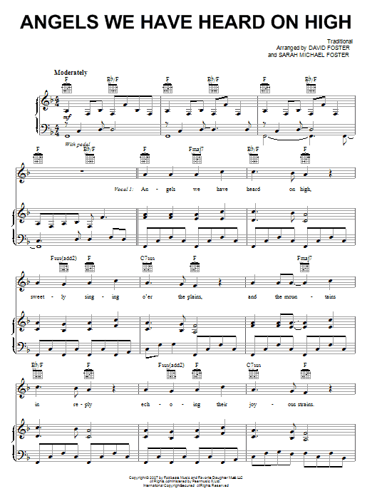Josh Groban Angels We Have Heard On High sheet music notes and chords arranged for Easy Piano